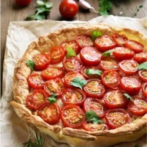 Tartelette fine aux tomates et moutarde